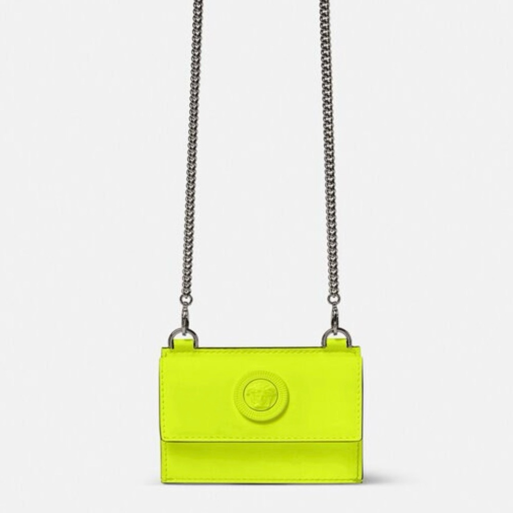 Versace Neon Yellow Crossbody Card Holder